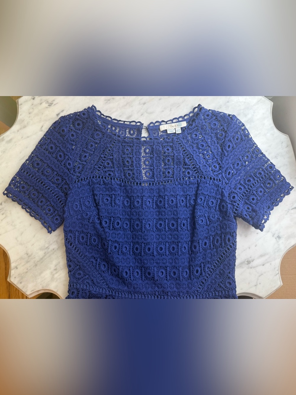 Boden Crochet Lace Cobalt Blue Midi Althea Dress Size 2 NWOT (#491) - Picture 5 of 9
